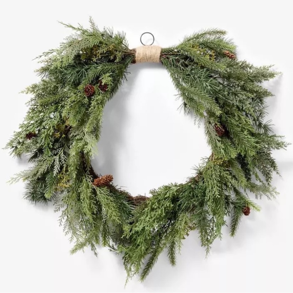 Draping Cedar Holiday Artificial Wreath - Threshold designed with Studio McGee